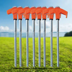 8Pcs Stakes Ground Anchors Screw In Tent Stakes with Hex Socket Camping Stakes Tent Ground Nail Heavy Duty Tent Stakes Pegs