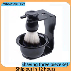 Shaving Brush Set, 3-in-1 Shaving Set with Shaving Brush, Shaving Bowl and Shaving Stand, Father's Day Men's Shaving Gift Set