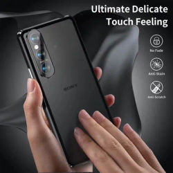 360 Metal Magnetic Case For Sony Xperia 1 5 IV V Double Sided Glass Aluminum Alloy Frame Cover For