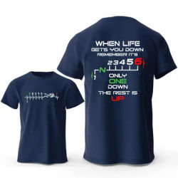1N23456 Motorcycle Gear Biker Heartbeat Retro Printed Men's New T-shirt Fashion Casual Loose Summer Tshirts Short Sleeve T-shirt