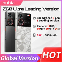 World Premiere Global Version Nubia Z60 Ultra Leading Version 6.8" Smartphone Snapdragon 8 Gen 3 6000mAh Under Screen 80W IP68