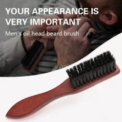 Barber Prefessional Wooden Handle Boar Bristle Cleaning Brush Soft Beard Cleaning Brush Men Barber Beard Shaving Tool