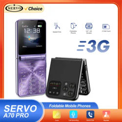 SERVO 3G Network A70PRO Foldable Mobile Phone Blacklist Speed Dial Flashlight FM Radio Dual SIM Card 2.6" Display Fold Cellphone