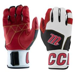 Marucci Blacksmith V2 Adult Baseball Batting Gloves Black/Red