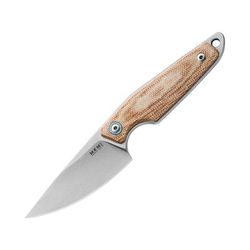 MKM Makro 1 Fixed Blade Knife 2.88in Bohler M390 Stonewash Drop Point Blade Natural Canvas Micarta Handle MKMA01-NC