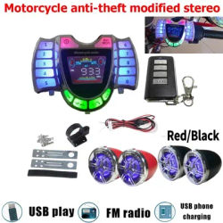 HY-008 Moto Compatible Bluetooth Haut-Parleur Système Audio Mains Libres TF Radio USB Chargeur