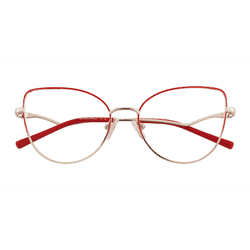 Female s horn Red Gold Metal Prescription eyeglasses - Eyebuydirect s Lee