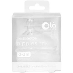 Olababy Gentle Bottle Slow Flow Nipples 0-3M - 2 Pack