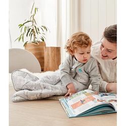 Love To Dream Sleep Bag Quilted Cotton 3.5 TOG, 6-18 M - South Pole Grey