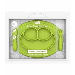 EZPZ Toddler Bundle - Mini Feeding Set + Mini Cup and Straw Training System - Lime