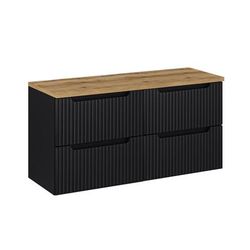 Mobile bagno senza lavabo effetto legno nero e marrone 120cm