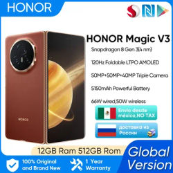 Honor Magic V3 5G Global Version Foldable LTPO Snapdragon 8 Gen 3 7.92" 120Hz AMOLED Display 50MP Triple Cameras 5150mAh 66W NFC