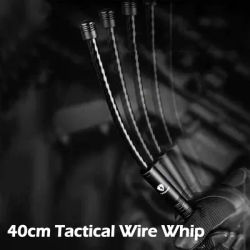 40CM Outdoor EDC Portable Tactical Wire Whip Aluminum Alloy Handle Pocket Safety Self Defense Tool