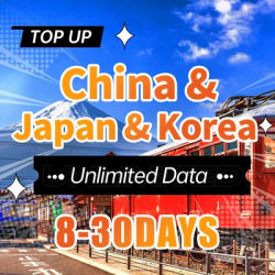 China & Japan & Korea Prepaid Data SIM Card 4G Unlimited Data Internet SIM Card support eSIM access to Ins FB Whatsapp Google