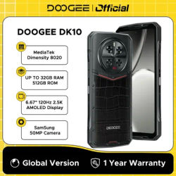 Global Version New Blackcro DOOGEE DK 10 Rugged Phone 5G 6.67" 120Hz 2.5K AMOLED Display 12GB+512GB Morpho Quad Camera 120W