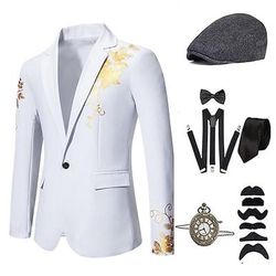Anni Ruggenti Anni 1920 Retrò Vintage Abiti Gilet Set di accessori Gentiluomo Costume Per uomo Halloween Carnevale Capodanno Festa / Sera Mascherata Vigilia di Capodanno Adulti Cravatta Cappotto Gilet