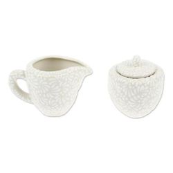 Divine Spring,'Floral Ceramic Creamer and Sugar Bowl Set (2 Pieces)'