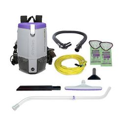 ProTeam Pro 6 Backpack Vacuum 107310 with 1.5 inch Xover Floor Tool Kit D 107100