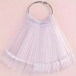 TEMU Clear Nail Display Set, Pcs Fan-shaped With Ring - Ideal For Salon Color Showcasing & Personal Polish Testing