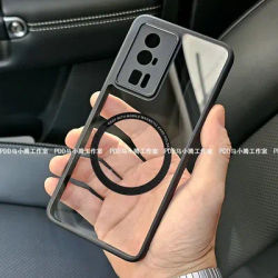 Magnetic Case For POCO F5 Pro Xiaomi 13T Pro 5G MagSafe Transparent Cover For Mi13 T 13T Pro Protect Shell Shockproof Bumper