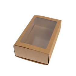 Kraft Two Piece Paper Boxes 8 1/4" x 5" x 2 1/4" 25 pack MBS10K