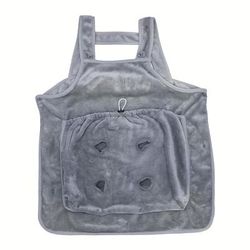 TEMU Cat Dream! Soft Gray Cat-themed Apron With Adorable - Anti-matting, Adjustable Straps, Machine Washable - Cat Lovers & Pet Enthusiasts, Cat Lover Gifts