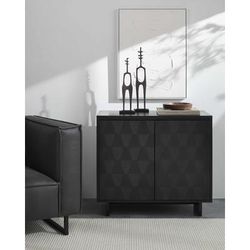 Borgarello 32"H x 36"W x 16"D Black/Dark Red Cabinet - Boutique Rugs
