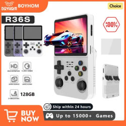 R36S 128G Retro Handheld Game Console Linux System 3.5Inch IPS Screen Portable Pocket Video Player 2 Joystick 64G 256G Kid Gift