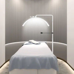 FOSOTO 45W Led Lash Light Photography Video Half Moon Ring Light With Phone Clip For Tattoo Beauty Salon Eyelash Nail