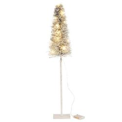 Albero di Natale a LED in legno bianco 15x15x79 cm