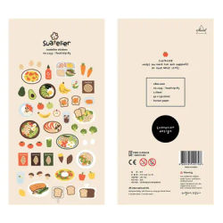 Korean Import Brand Suatelier Vegetables Salad Paper Stickers Cute Scrapbooking Diy Journaling Diary Stationery Sticker Decor