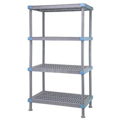 Quantum Food Service QP244862VS-4 48" NSF 4-Tier Polymer Shelf - Millenia, 24"W, 62"H, Gray