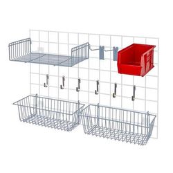 Quantum Food Service SG-A2GY RD Store Grid Accessory Pack w/ Red Bin - Gray