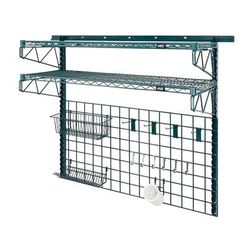 Quantum Food Service SGK-562448-1P 56" Store Grid Wire Wall Mounted Shelf, Green