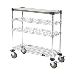 Quantum Food Service WRC-1436WSC-1SS Rectangular Dessert Cart w/ Multi-Tiered Design - Chrome, Silver