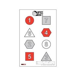 OpticsPlanet Exclusive EZ2C Targets Style 25 Recognition And Aquisition Drill Target 25 Pack Red/Black/White EZ2CS025