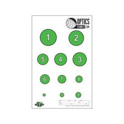 OpticsPlanet Exclusive EZ2C Targets Red Dot Optics Style 7 Green and Black Ink on High Quality White Paper 25 Pack EZ2CRD07