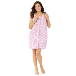 Plus Size Women's Dreams & Co.® Velour Towel Wrap by Dreams & Co. in Pink Butterfly (Size 1X)