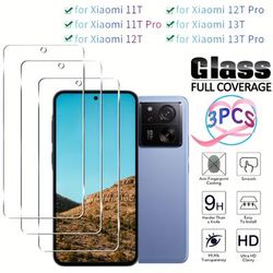 TEMU 3-pack Tempered Glass Screen Protector For Xiaomi 11t/11t Pro/12t/12t Pro/13t/13t Pro, Full Coverage, High-definition, Case-friendly, Anti-scratch, Easy-to-install Protection Accessory