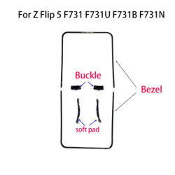 Bracket LCD Frame Bezel Screen Stand with buckle middle soft pad For Samsung Galaxy Z Flip 3 4 5 f731 f721 f711
