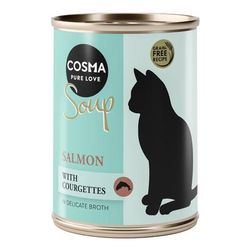 24x100g Salmon with Courgettes Cosma Soup Wet Cat Food