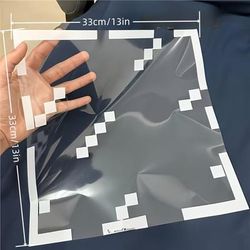TEMU Classic Pixelated Privacy Window Film 10-pack - Static Cling Pet Material, Reusable Glass Stickers For Bedroom, Living Room, And Office Decor, Thickness
