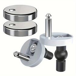 TEMU 2pcs Modern Toilet Lid Hinge Replacement Kit, Stainless Steel Embedded Installation Hardware Accessories