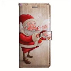TEMU Christmas Magnetic Flip Wallet Case With D Holder Stand For Iphone 5/6/6s/7/8/x/xs/xr/se2 2020/se3 2022/11/12/13/ Pro Max
