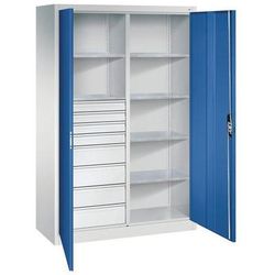 Arm. Hte 6 Tab. 8 Tiroirs L/p : 120x50 M 5010 Bleu Gentiane - CP
