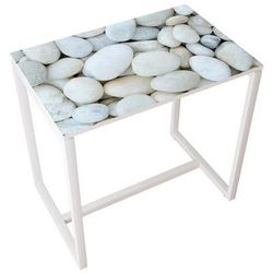 table réunion haute 4 pers. plateau galets- manutan expert