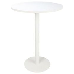 guéridon haut pied métal ø 80 cm plt. blanc- manutan expert