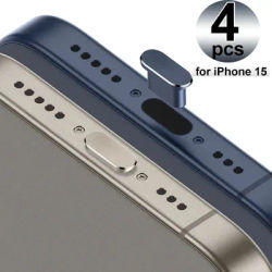 1/4Pcs Metal USB Type C Dust Plug for iPhone 15 Pro Max Plus 15PM Mobile Phone Type-C Charging Port