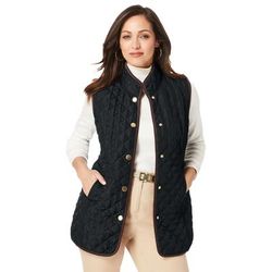 Plus Size Women's Quilted Vest by Jessica London in Black (Size 14 W)