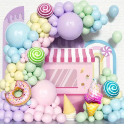 Ballons en papier d'aluminium avec crème glacée et sucette, décorations de fête d'anniversaire et de mariage, rose, bleu, vert, 151 pièces